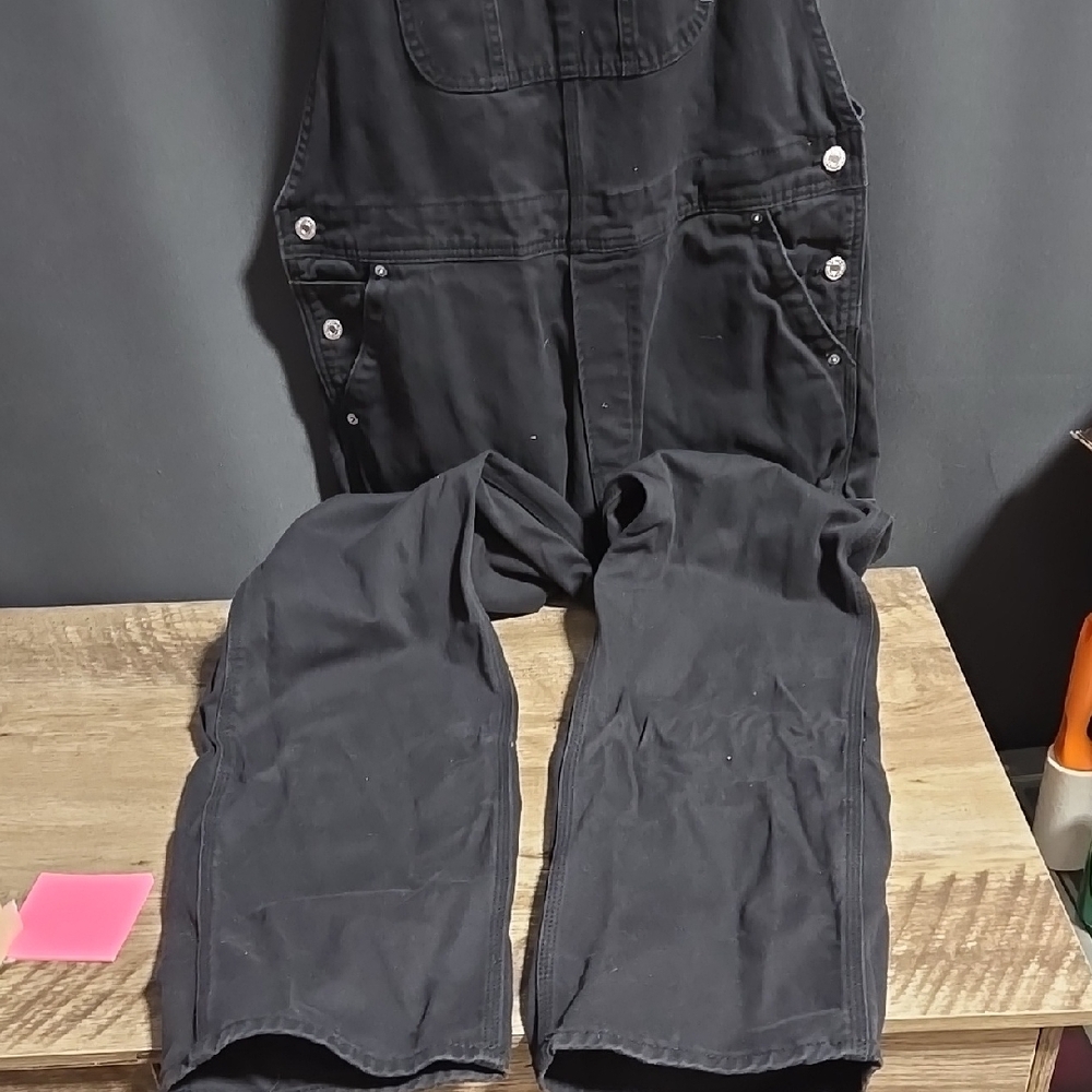 Black Denim Overalls - Picture 2 of 4